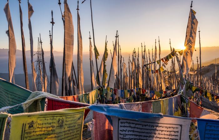 Prayer flags at Chele La Pass, Bhutan
